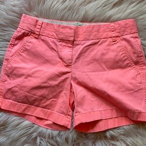 Jcrew cotton Chino broken in hot pink shorts